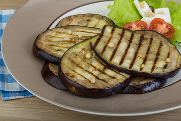 Grilled aubergine