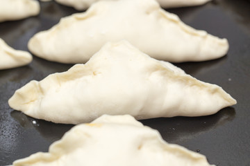 Fototapeta na wymiar modeling dough pies