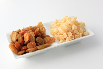 raisin et ananas secs