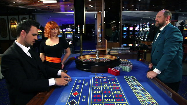Young couple in casino