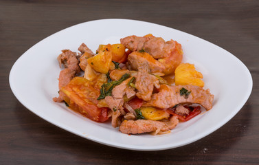 Pork and pineapple salad