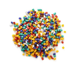 Top view of plastic pellets