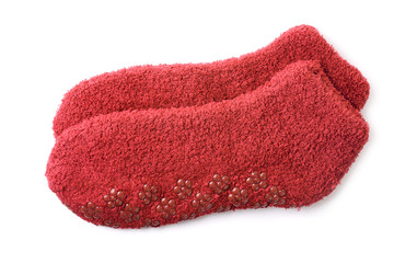 Red acrylic slipper socks