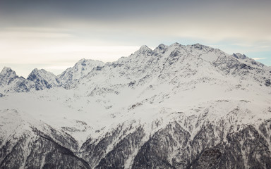 Fototapeta na wymiar Beautiful view from Grossglockner-Heiligenblut ski resort