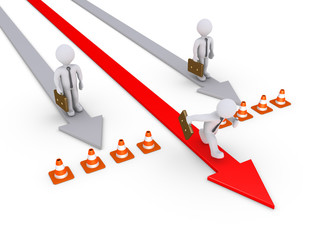 Businessman running has the advantage