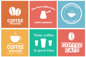Set of coffee labels