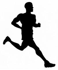 Silhouette of a man running