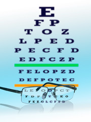 Eye Test Chart and Glasses