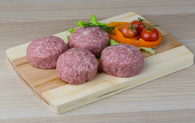 Raw burger cutlet