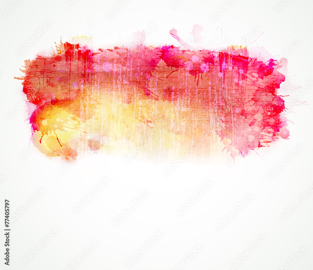 Poster red and yellow watercolor stain. vector blob