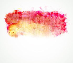 Red and yellow watercolor stain. Vector blob