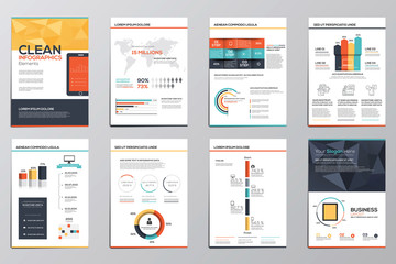Naklejka na ściany i meble Business infographics elements for corporate brochures