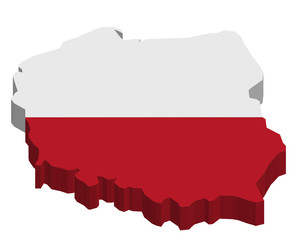 Map of Poland with national flag decor