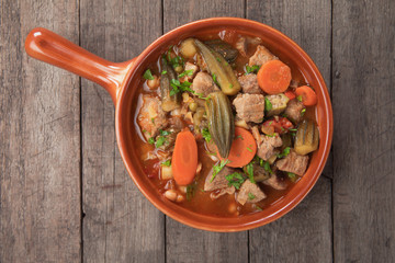 Pork and okra gumbo
