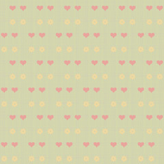 Texture with flowers and hearts