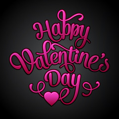 Happy Valentine's Day Vintage Card With Lettering