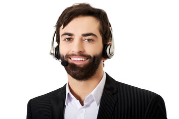 Young call center man.