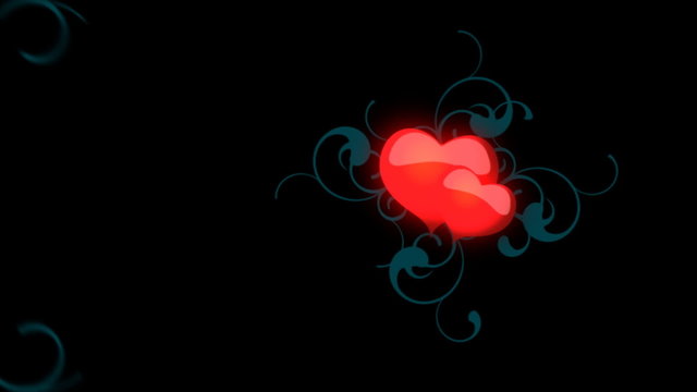 Animated red Hearts on a black background