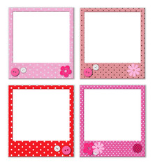 Photo frames with polka dot patterns 