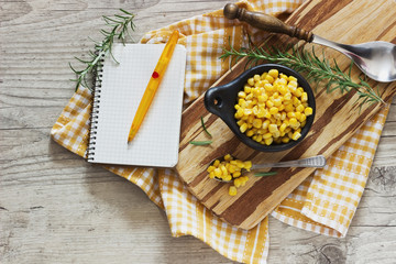 marinated corn in a bowl