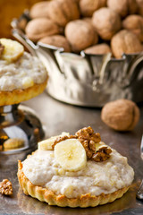 banana cream cakes and nuts.