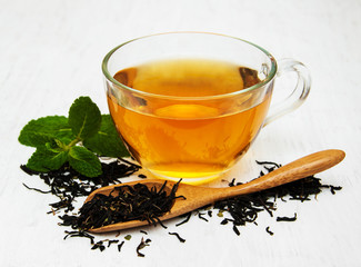 Cup of tea with  mint