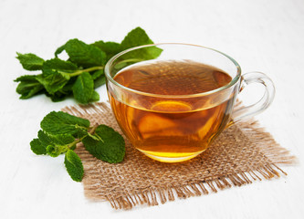 Cup of tea with  mint