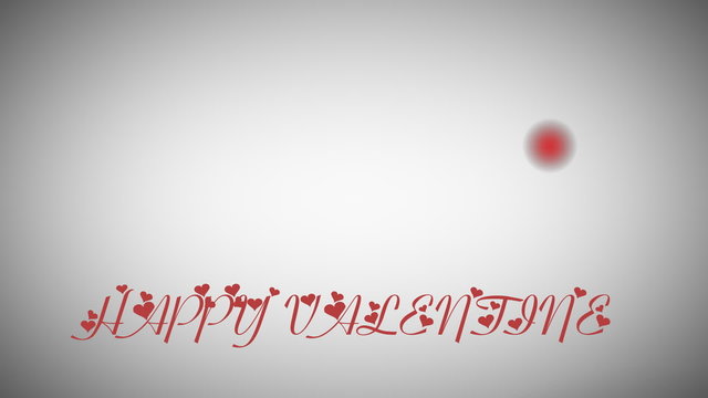 Animated red heart and inscription Happy Valentine