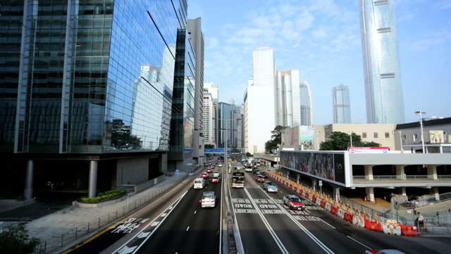 Commuter traffic highway 2 IFC, Hong Kong, China