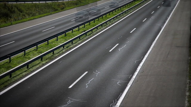 View of the highway on which cars are being driven