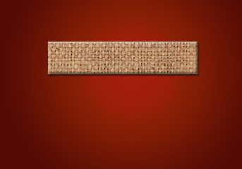 strip from sacking on the abstract claret background