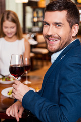 Spending great time in restaurant.