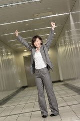 Cheerful and exciting business woman
