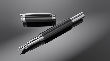 Silver fountain pen