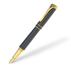 Naklejka premium Gold fountain pen