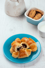 Homemade chocolate croissants