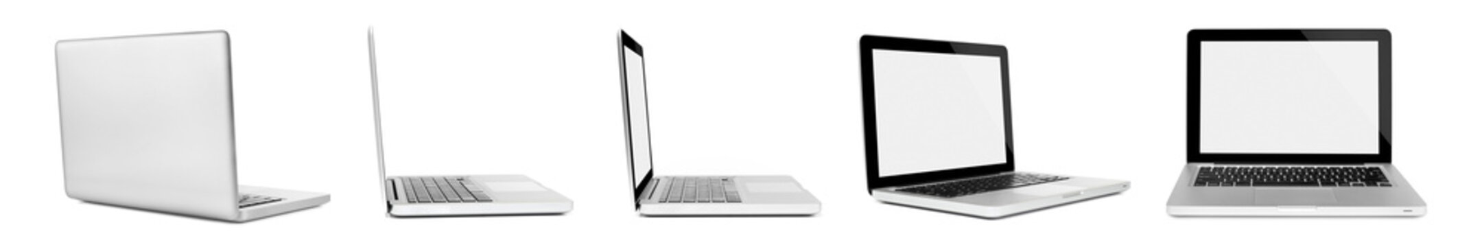 Laptops on white background