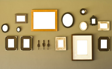 Picture frame on wall background
