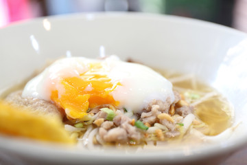 Thai food Tom yum noodle in Thai style