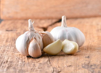 Garlic on  background.