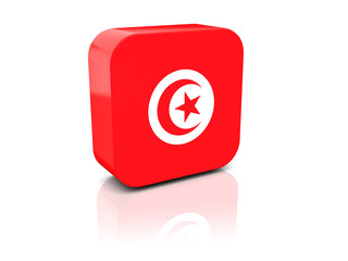 Square icon with flag of tunisia