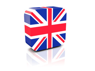 Square icon with flag of united kingdom