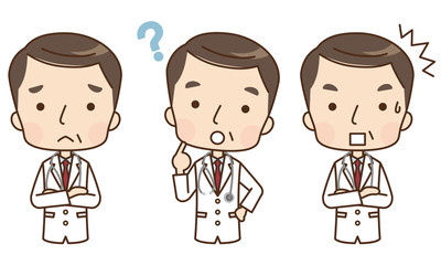 男性　医師　表情　セット