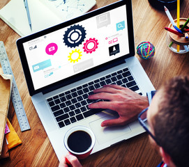Team Teamwork Cog Functionality Technology Business Concept