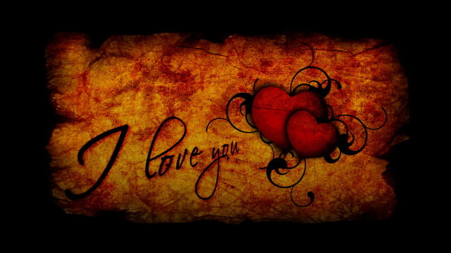I love you inscription with beating heart for Valentine's day