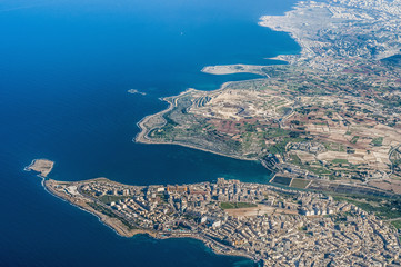 Bugibba in Malta as seen from the air