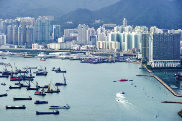 Obraz premium Hong Kong view of Victoria Harbor