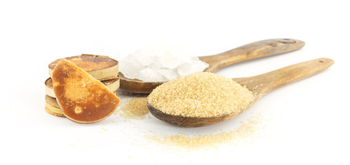 Many sugar  on white