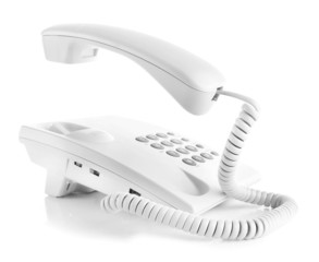 Telephone set isolated on white