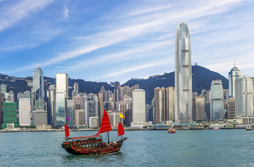 Hong Kong view of Victoria Harbort